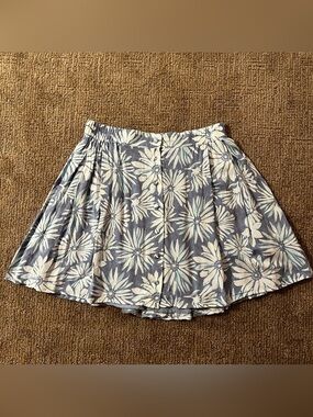 Urban Outfitters Blue & White Floral Mini Skirt